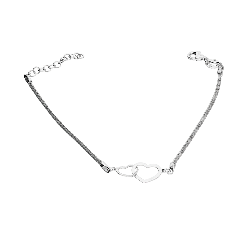 Bransoleta srebrna klanówka serca/calca NI BRN33820 ROD próba 925