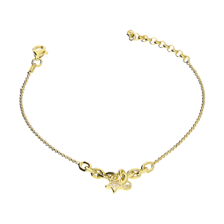 Bransoleta pozłacana koło z gwiazdką i cyrkonią/rolo NI BRN33853 GOLD próba 925