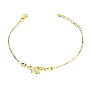 Bransoleta pozłacana romb i cyrkonia na kole/rolo NI BRN33854 GOLD próba 925