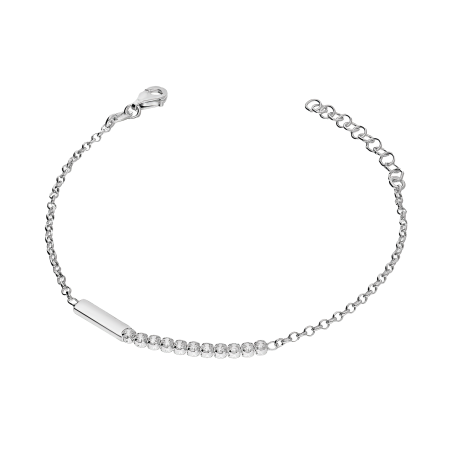 Srebrna Bransoletka z Cyrkoniami pr. 925 - JubilerSezam.pl