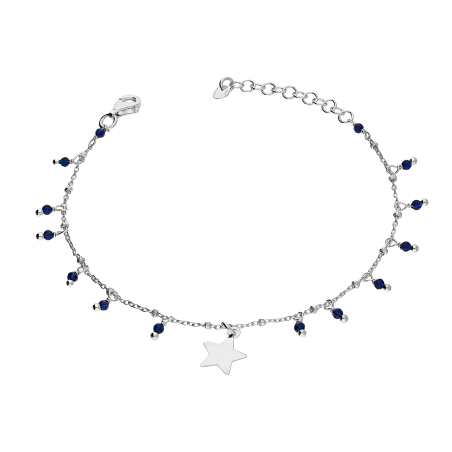 Srebrna Bransoletka Gwiazdka i Kulki pr. 925 - JubilerSezam.pl