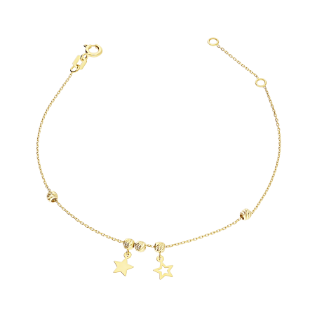 Bransoleta złota wiszące gwiazdki+kulki MZ T23-B-PAN-20 próba 375
