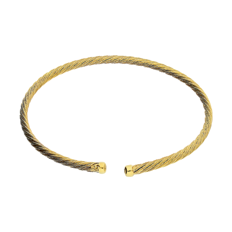 Bransoleta pozłacana bangla rowki skręcane PW505 GOLD próba 925