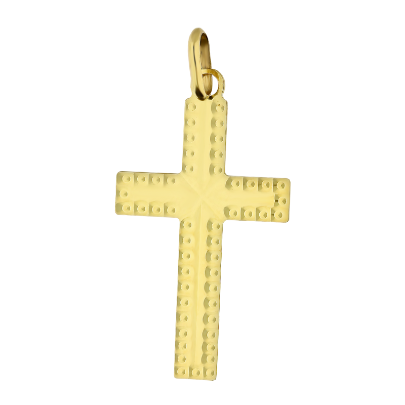 Krzyżyk złoty z grawerowanymi bokami  CB C-775 próba 585