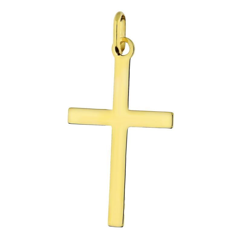 Złoty Krzyżyk Kwadratowy Pr. 585 - Klasyczny Symbol Wiary - JubilerSezam.pl