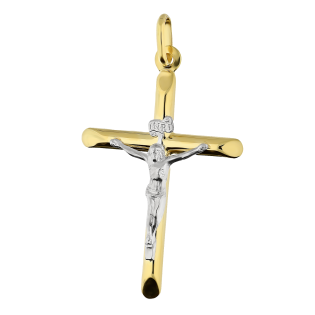Krzyżyk złoty z wizerunkiem Pana Jezusa ramiona ścięte próba 333