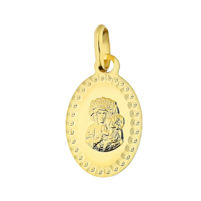 Medalik złoty Częstochowska owal nr CB M-1200 próba 585