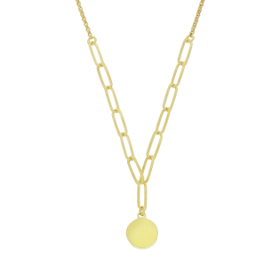 Naszyjnik pozłacany koło blask i anker long/rolo NI GIA12282 GOLD próba 925