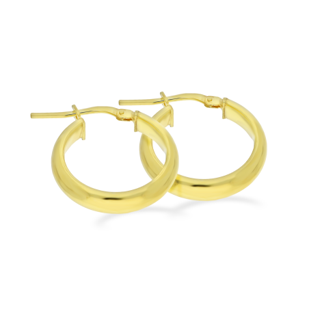 Kolczyki pozłacane kółka rurka płaska 15mm/ang.zap. NI KDM-PŁ-15mm-4,00 ANG GOLD próba 925