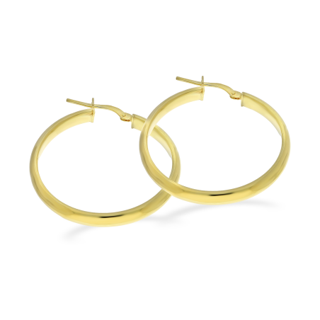 Pozłacane kolczyki srebrne kółka 30mm pr. 925 - JubilerSezam.pl