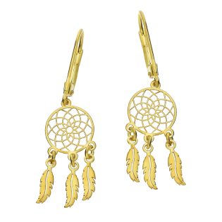 Kolczyki pozłacane ażurowy łapacz snów/big.zam. NI XOR02089 GOLD próba 925