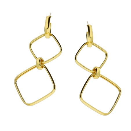 Kolczyki pozłacane trzy romby/sztyft RT OR26860 GOLD próba 925