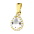 Zawieszka złota kropla z białymi cyrkoniami OS 96-3136 ZIR próba 585