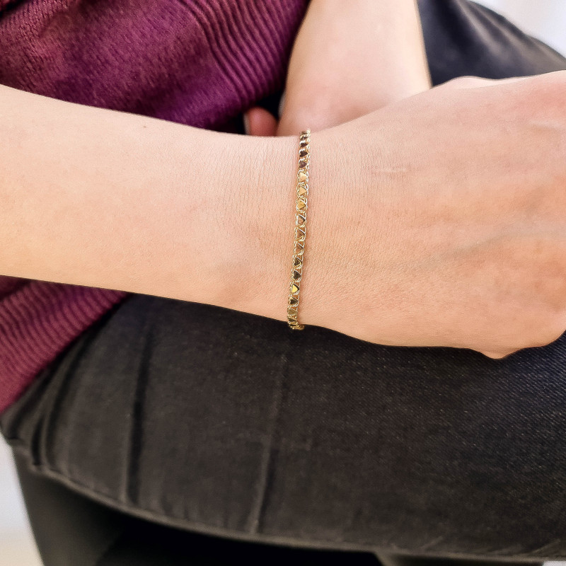 Bransoleta serca blask na taśmie ażur AR XNC0019 próba 585