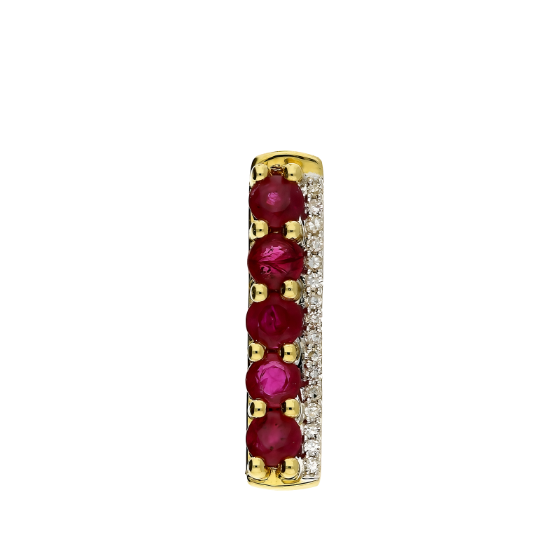 Zawieszka złota z rubinem i białymi diamentami LC JE5317 Y-JP6860-RB próba 585