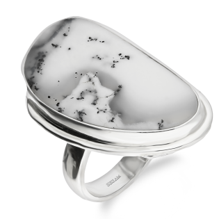 Pierścionek srebrny agat dendrytowy Turcja GX MINERALS GX-agden-29 próba 925