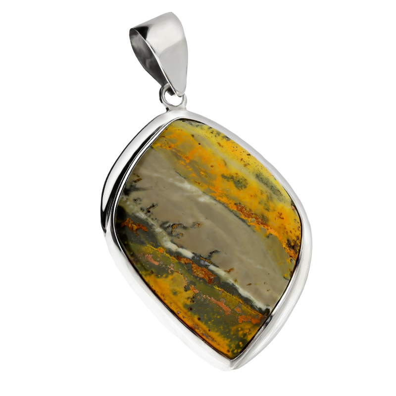 Zawieszka srebrna żółty jaspis Indonezja GX MINERALS GX-jas-35 próba 925