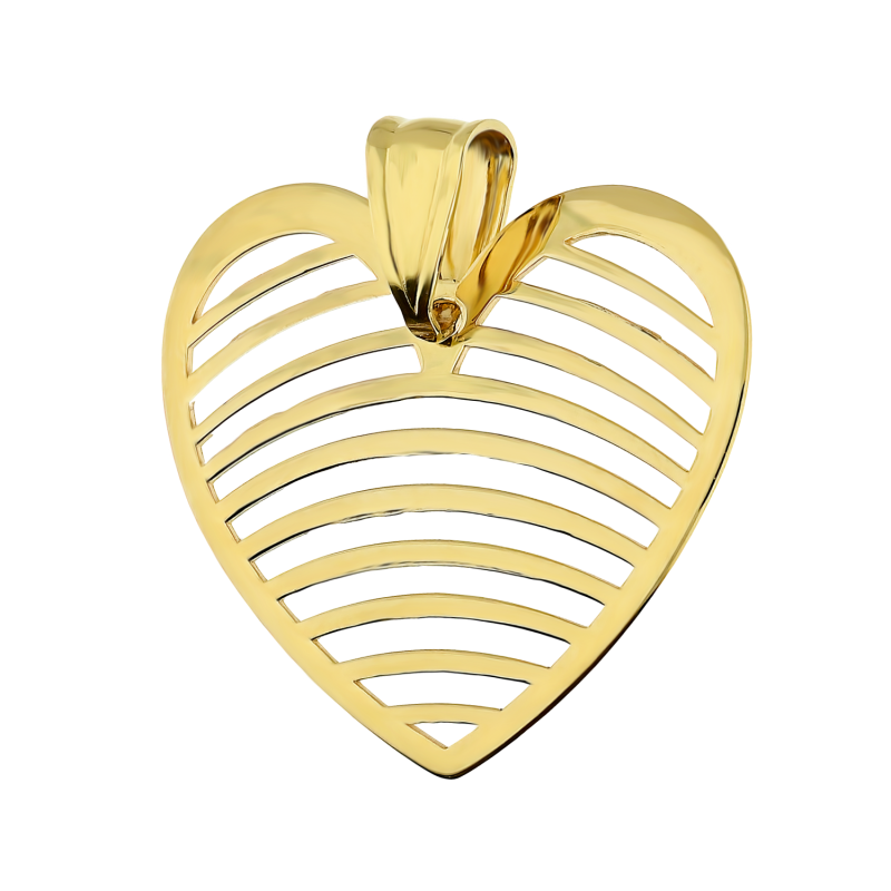 Serduszko złote ażurowe z poziomymi paskami AR VXXLKP2415 próba 375