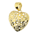 Serduszko złote ażurowe z kwiatkami próba 585