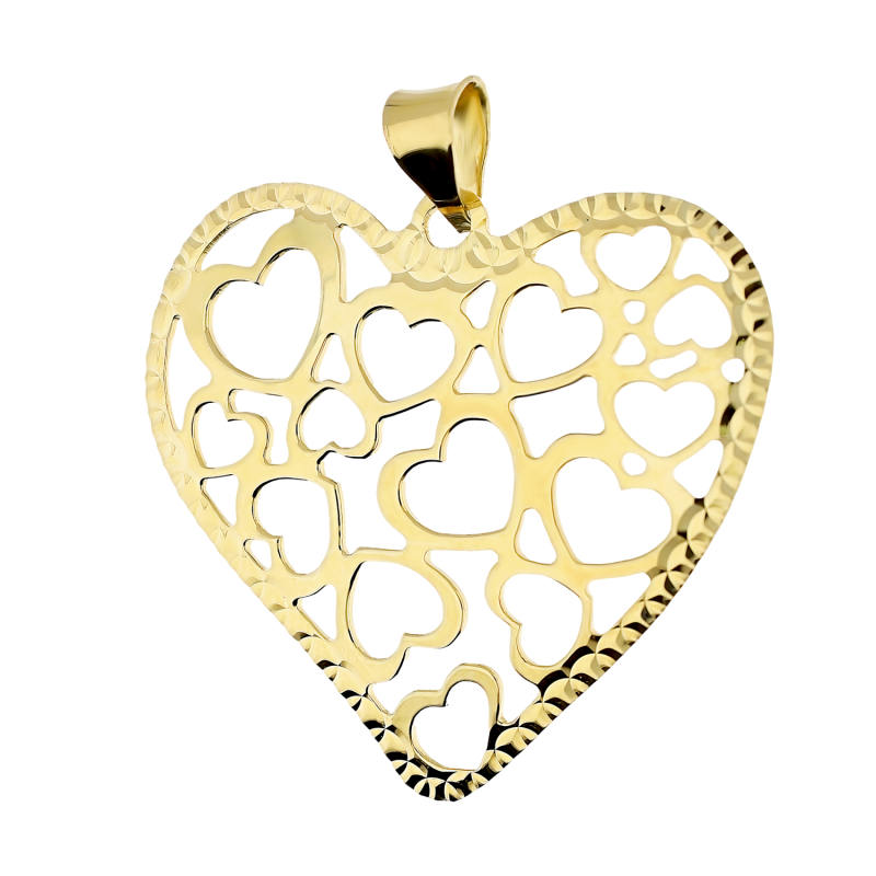 Serduszko złote z mniejszymi serduszkami OS 129-L107 próba 585