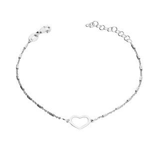 Bransoleta srebrna puste serce i grawerowane walce/rolo NI BRN33617 ROD próba 925