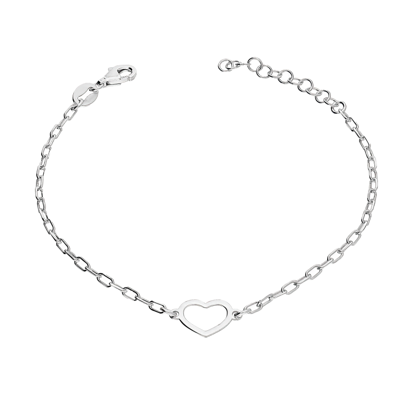 Bransoleta srebrna serce ramka/anker long NI BRN33627 ROD próba 925