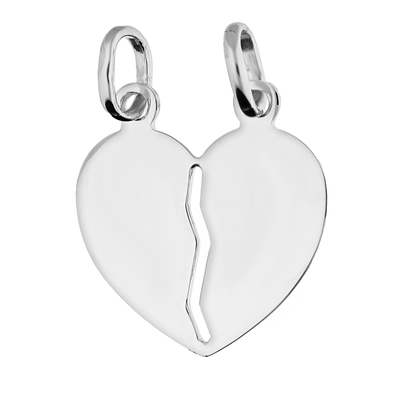 Serduszko srebrne łamane gładkie blask NI CI0859 ROD próba 925