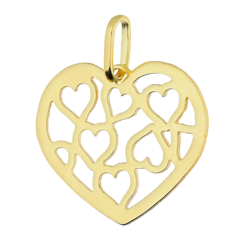 Serduszko złote z mniejszymi sercami OS 249-11580-PE próba 585