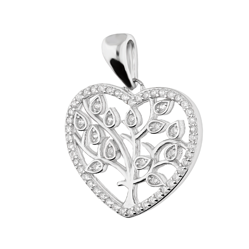 Serduszko srebrne drzewko z cyrkoniami TB 20569 próba 925