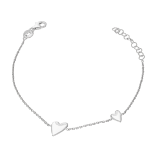 Srebrna Bransoletka z Sercami pr. 925 Rolo - JubilerSezam.pl