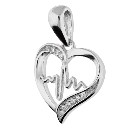 Serduszko srebrne puls i białe cyrkonie TB HS1241-1 próba 925