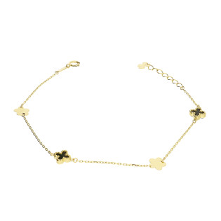 Bransoleta kwiatek LV x2 kon.LV emalia cz/r AR FOR6B1555-AC próba 585