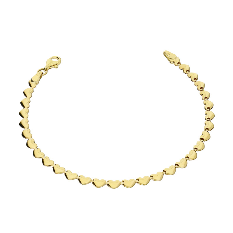 Bransoleta złota rząd wypukłych serduszek AR XSTB1258-III próba 375