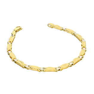 Bransoleta złota półkółka blask z ozdobnym grawerem AR XXOSB200853-YW-DC próba 375