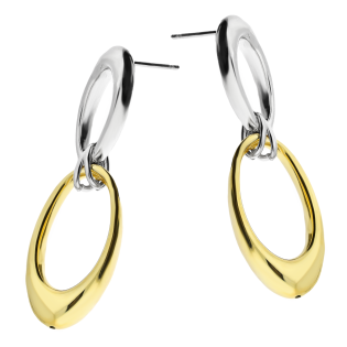 Pozłacane kolczyki srebrne owalne ramki - JubilerSezam.pl