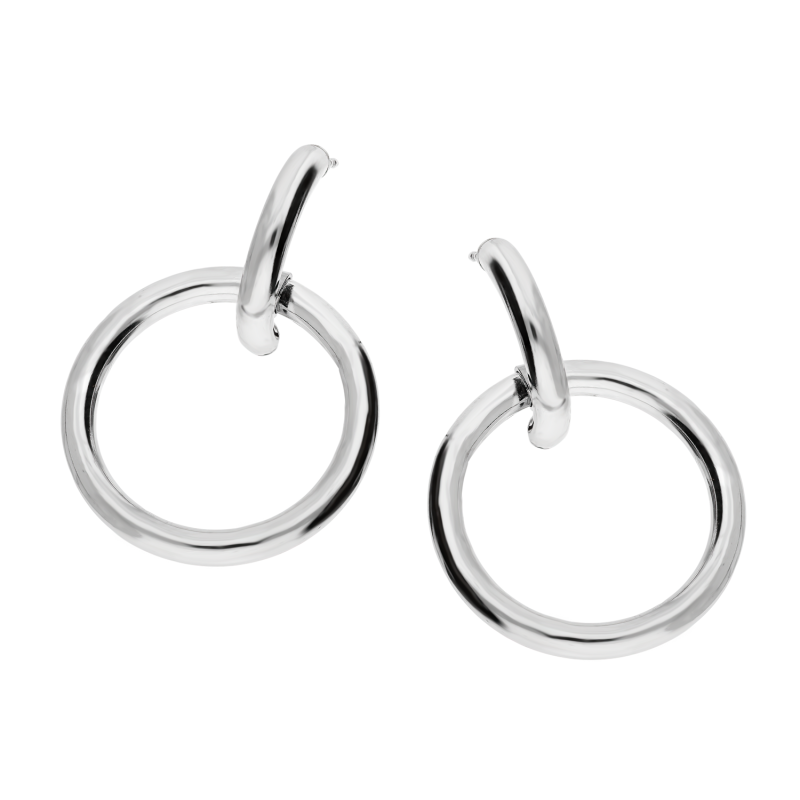 Kolczyki srebrne koło ramka 25mm na półkolu/sztyft M3-046 ROD próba 925