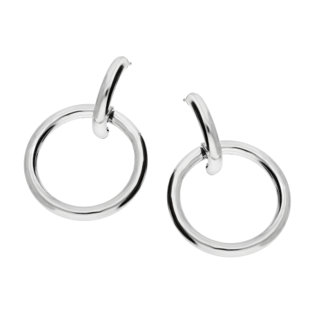 Kolczyki srebrne koło ramka 25mm na półkolu/sztyft M3-046 ROD próba 925