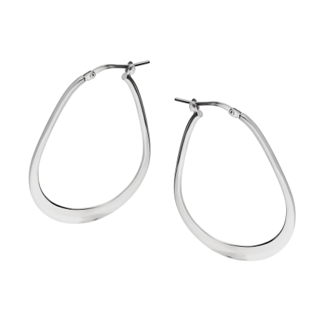 Kolczyki srebrne kropla z płaskim dołem/ang.zap. M3-050 ROD próba 925