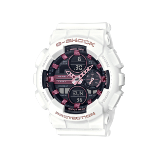 Zegarek damski Casio G-Shock GMA-S140M-7AER – wstrząsoodporny, 200M, analogowo-cyfrowy, biały, sportowy