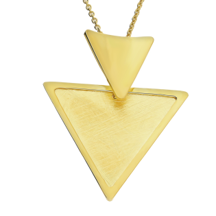 Pozłacany Naszyjnik Srebrny Trójkąt pr. 925 - JubilerSezam.pl
