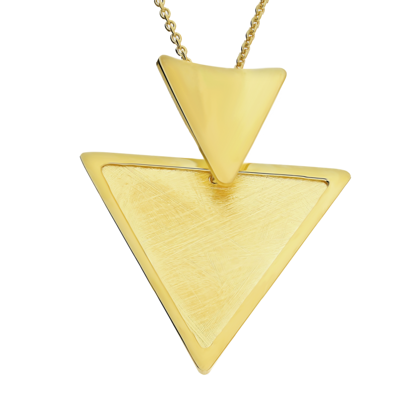Pozłacany Naszyjnik Srebrny Trójkąt pr. 925 - JubilerSezam.pl