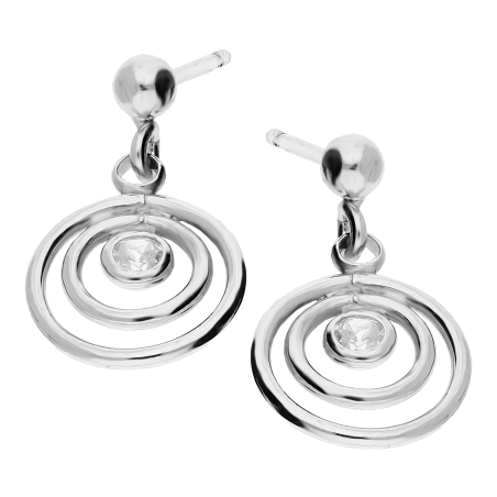 Kolczyki srebrne koła ramki i cyrkonia/sztyft NI ORN11111 ROD próba 925