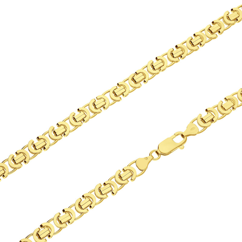 Łańcuszek srebrny pozłacany o splocie bizantyna