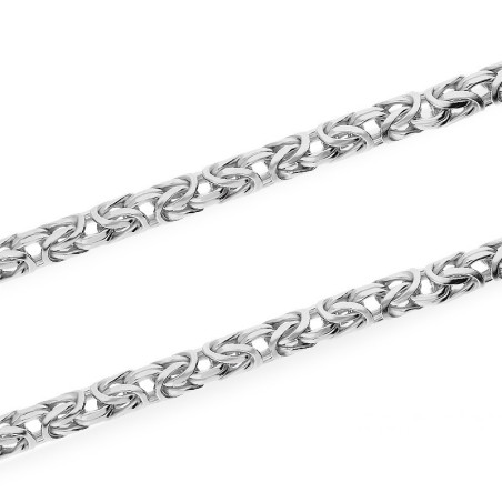 Łańcuszek srebrny rodowany o splocie królewskim