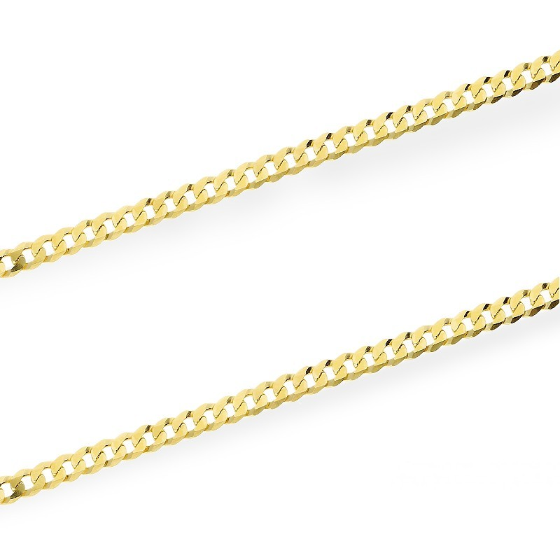 Łańcuszek srebrny o splocie pancer w złotym kolorze