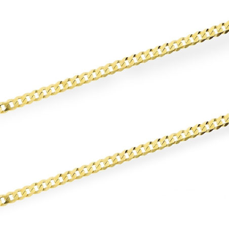 Łańcuszek srebrny o splocie pancer w złotym kolorze