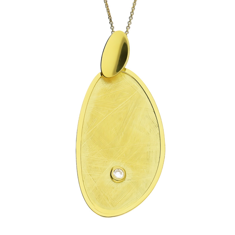 Naszyjnik pozłacany owal szczotkowany i owal blask/rolo M3-001 GOLD próba 925