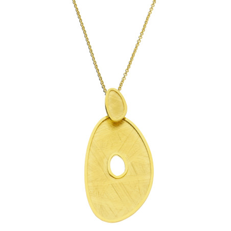 Naszyjnik pozłacany szczotkowany i gładki owal/rolo M3-003 GOLD próba 925