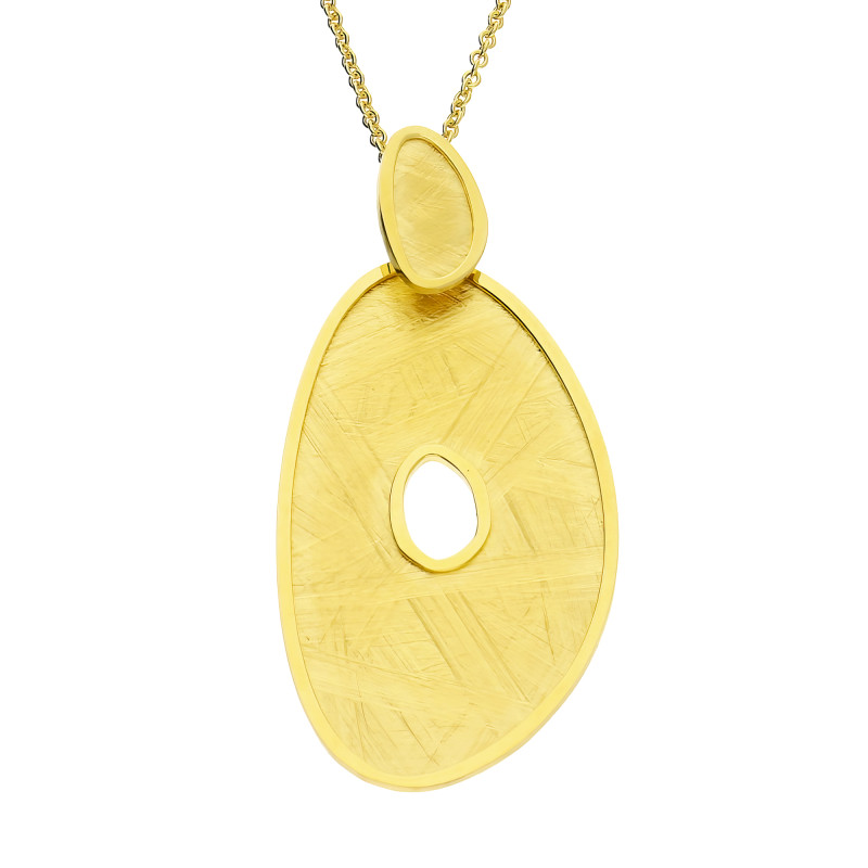 Naszyjnik pozłacany szczotkowany i gładki owal/rolo M3-003 GOLD próba 925