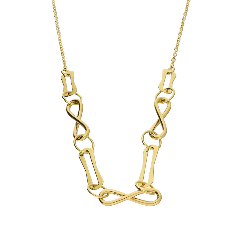 Naszyjnik złoty prostokąty i infinity/rolo M3-035 próba 585